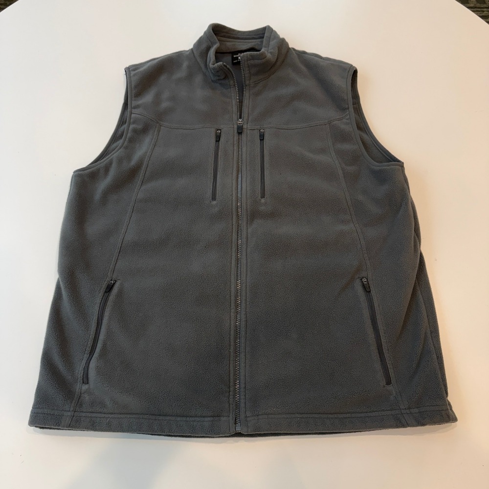SCOTTeVEST Fleece Vest Grey Polyester Multi-Pocket Utility Mens XL